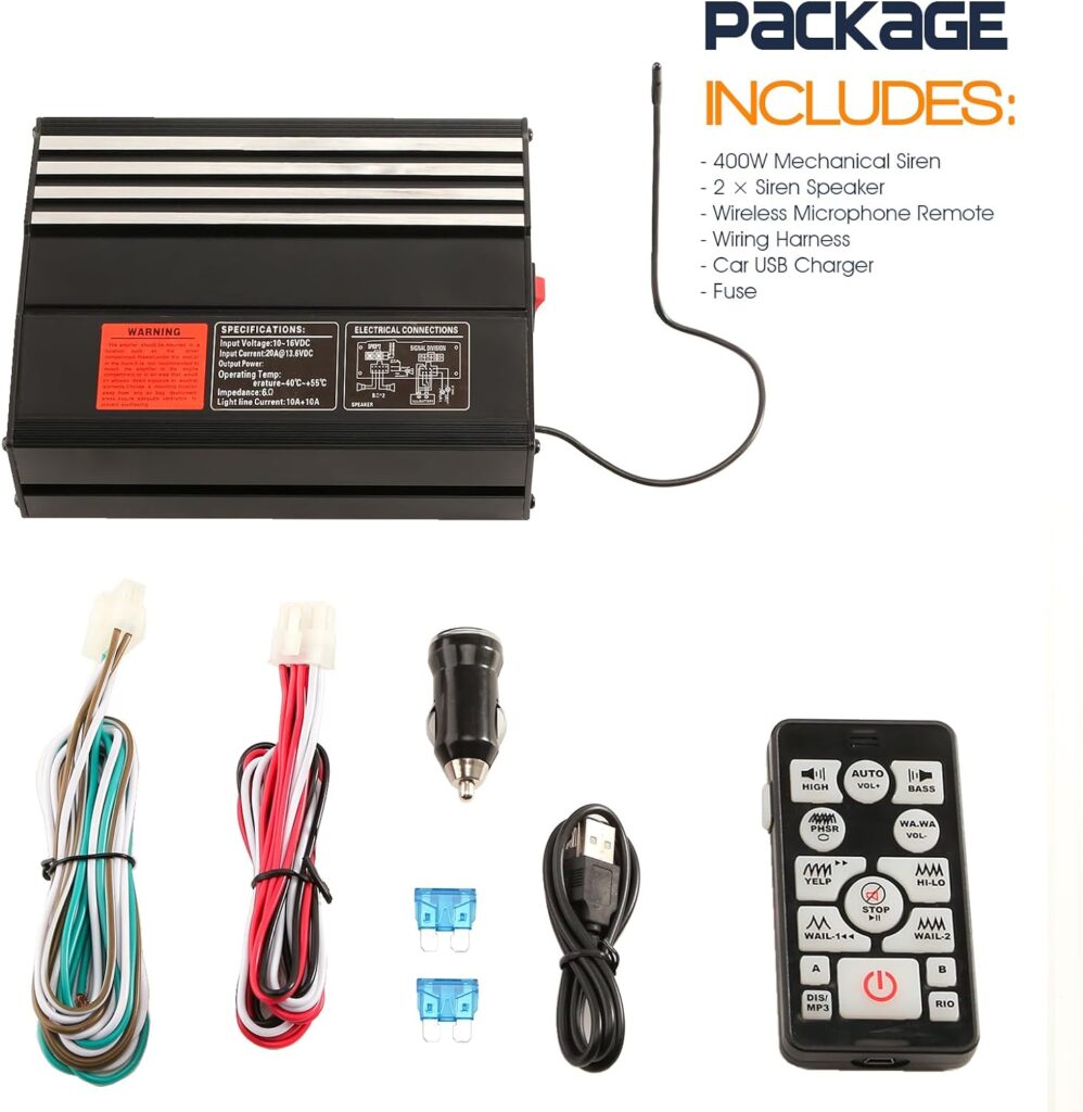 BooYu 12V 400W 37 Tones Police Siren PA System Review